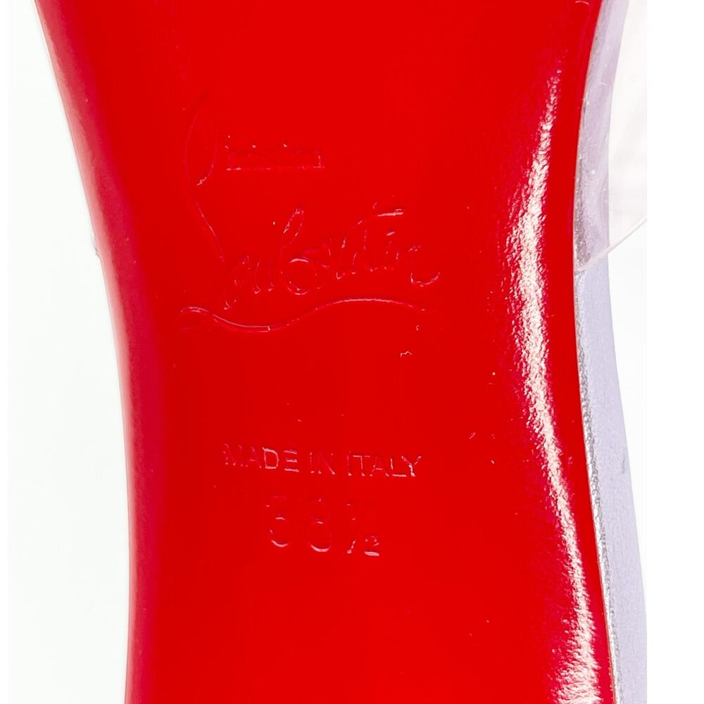 Christian Louboutin Aqua Strass PVC Pink Crystal Bow Pointed Toe Mules EU 38.5 - Picture 14 of 15
